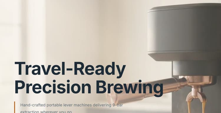 arco.coffee home hero rewritten by of1 for a traveller: “Travel-Ready Precision Brewing”.